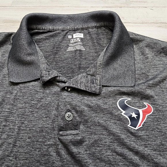 HOUSTON TEXANS Polo Shirt Mens 2XL NFL TEAM Apparel TX3 Cool S/S Golf Casua Gray - Picture 3 of 6